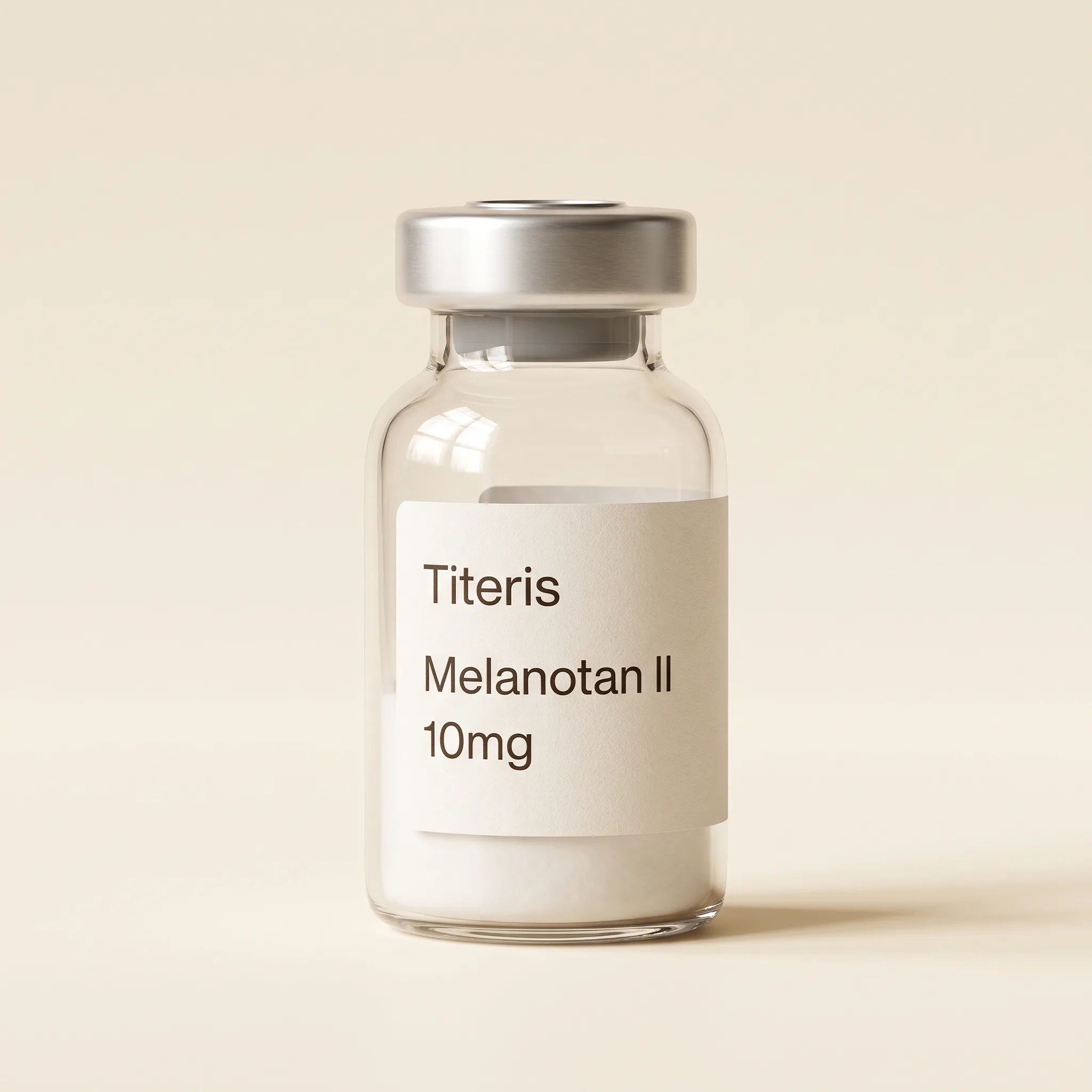 Melanotan II research reference compound vial — Titeris