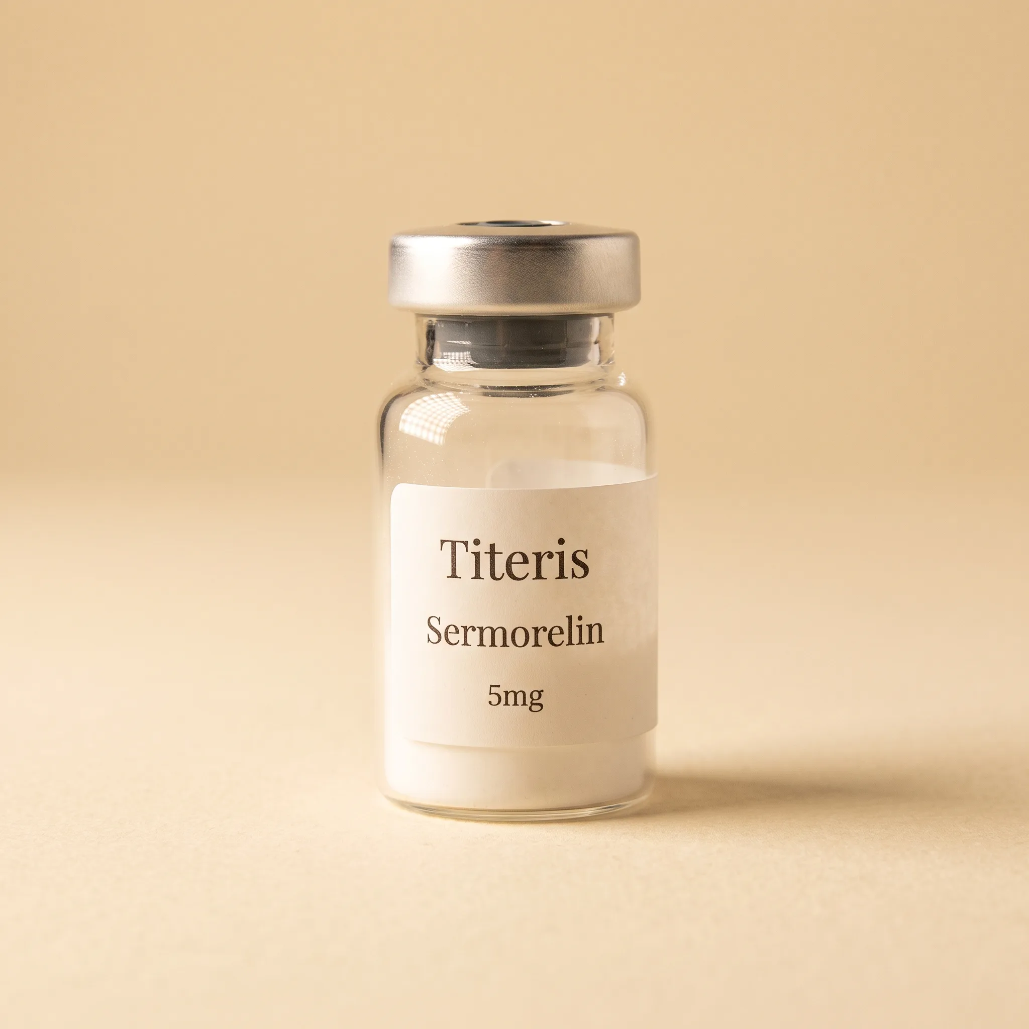 Sermorelin Acetate research compound vial — Titeris